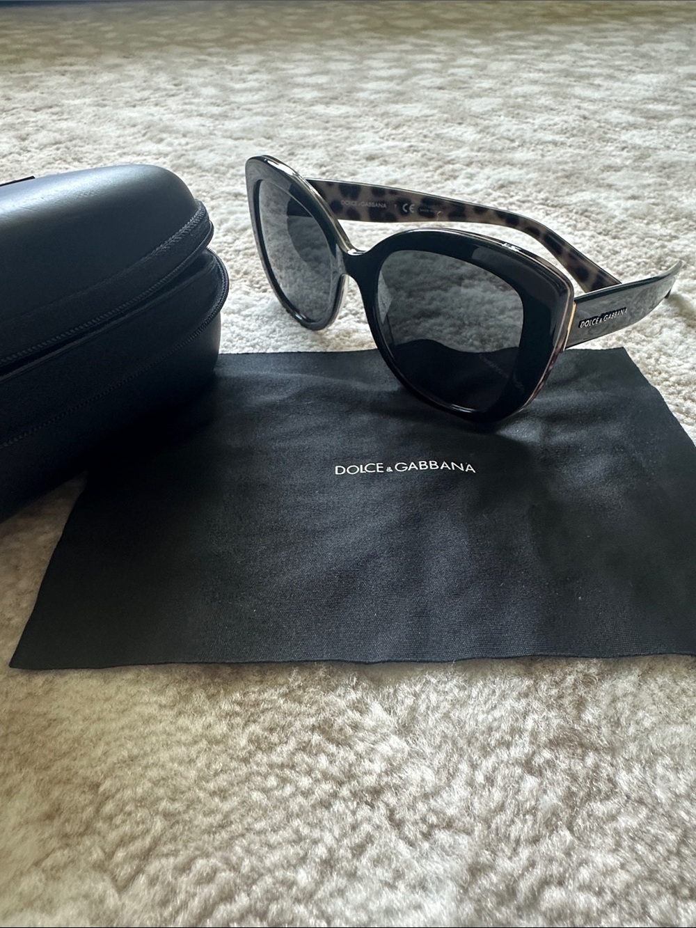 Dolce & Gabbana Black Sunglasses with Tortoiseshell Accent